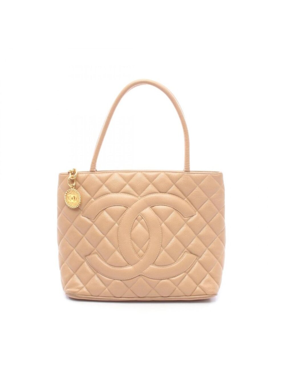 Chanel Tote Bag Reissue Beige Caviar Leather
